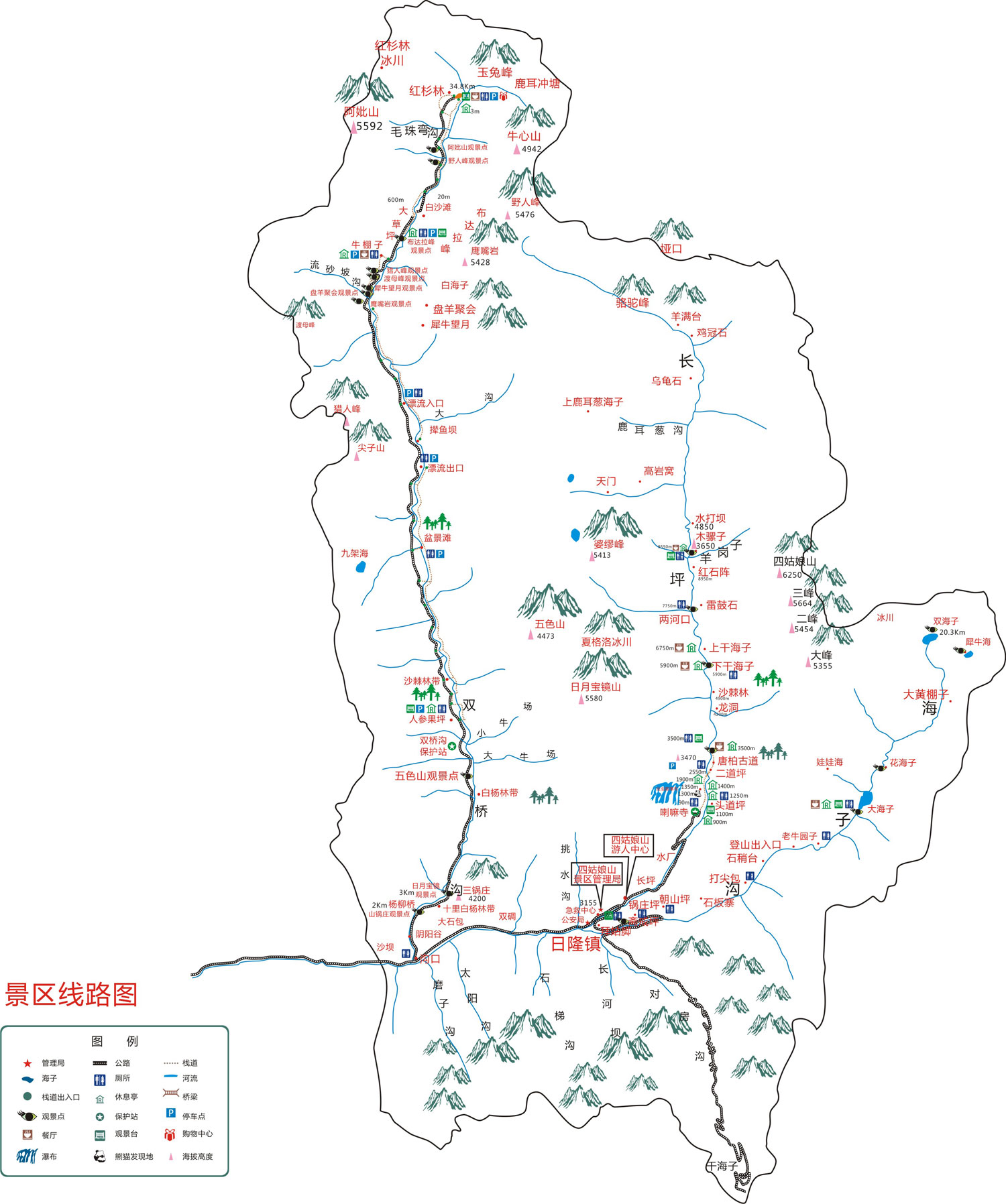 Mount SiGuNiang tourist map